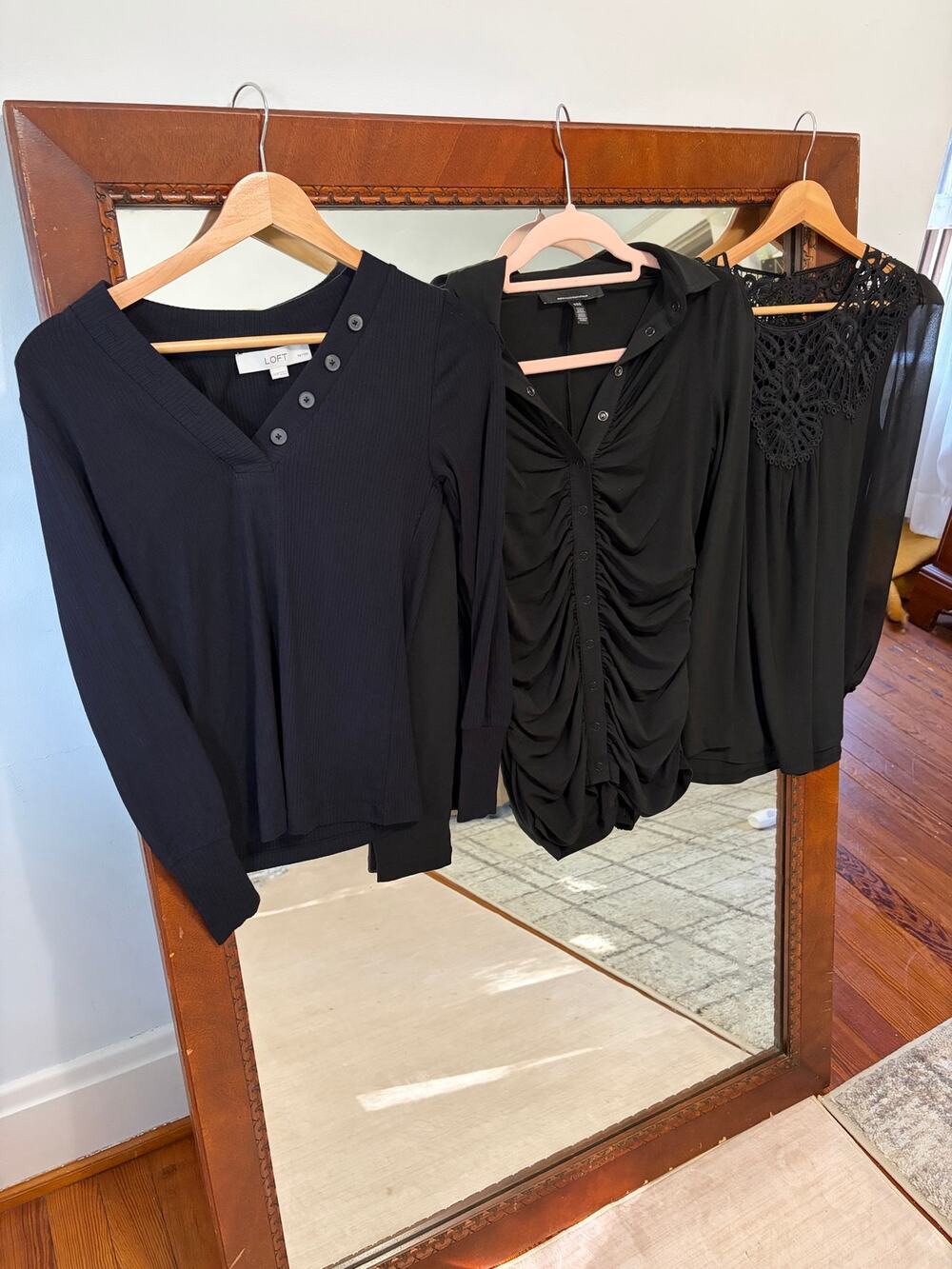 Lot of 3 Business Casual Office Minimalist Blouses Tops WHBM Loft Size XXSP